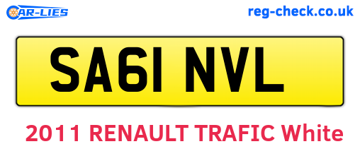 SA61NVL are the vehicle registration plates.