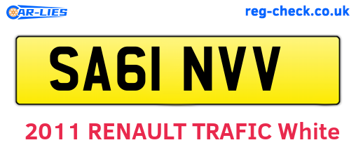 SA61NVV are the vehicle registration plates.
