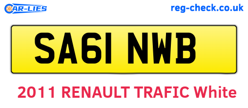 SA61NWB are the vehicle registration plates.