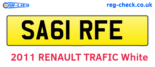 SA61RFE are the vehicle registration plates.