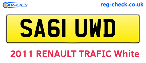 SA61UWD are the vehicle registration plates.