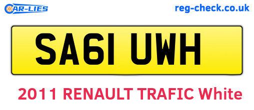 SA61UWH are the vehicle registration plates.
