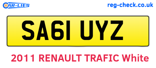 SA61UYZ are the vehicle registration plates.