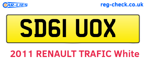 SD61UOX are the vehicle registration plates.