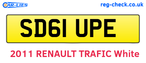 SD61UPE are the vehicle registration plates.