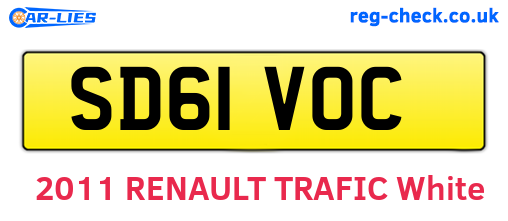 SD61VOC are the vehicle registration plates.