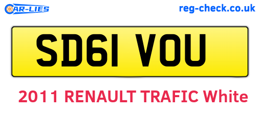 SD61VOU are the vehicle registration plates.