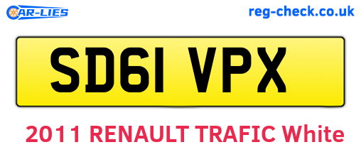 SD61VPX are the vehicle registration plates.
