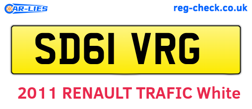 SD61VRG are the vehicle registration plates.