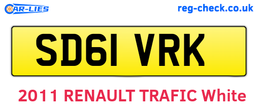 SD61VRK are the vehicle registration plates.