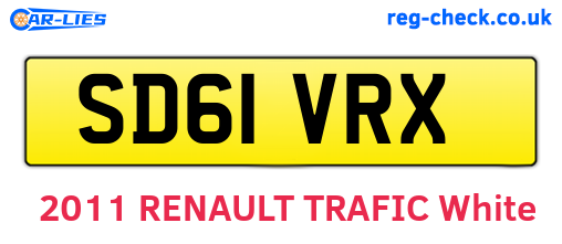SD61VRX are the vehicle registration plates.