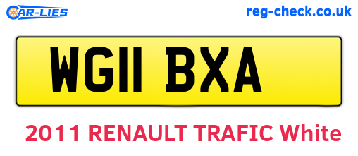 WG11BXA are the vehicle registration plates.