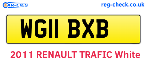 WG11BXB are the vehicle registration plates.