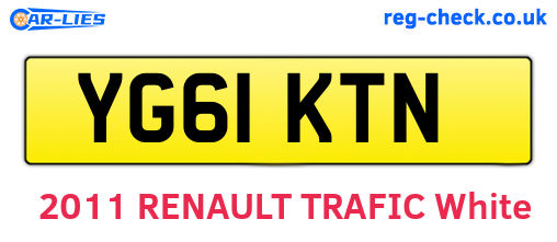 YG61KTN are the vehicle registration plates.