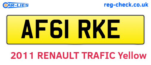 AF61RKE are the vehicle registration plates.