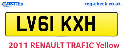 LV61KXH are the vehicle registration plates.