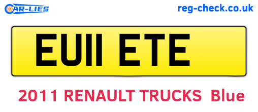 EU11ETE are the vehicle registration plates.