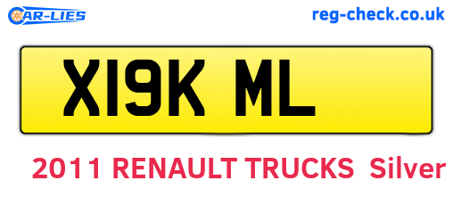 X19KML are the vehicle registration plates.
