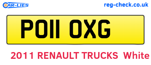 PO11OXG are the vehicle registration plates.