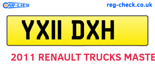 YX11DXH are the vehicle registration plates.