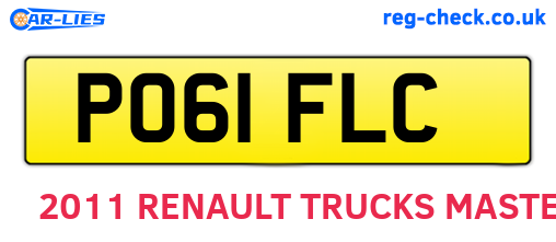PO61FLC are the vehicle registration plates.