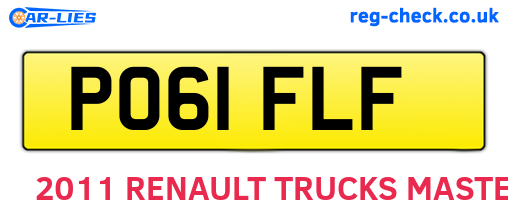 PO61FLF are the vehicle registration plates.