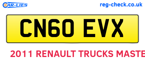 CN60EVX are the vehicle registration plates.