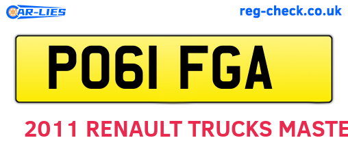 PO61FGA are the vehicle registration plates.