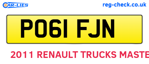PO61FJN are the vehicle registration plates.