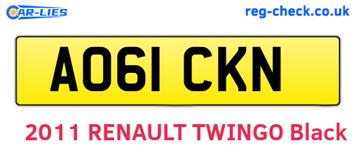 AO61CKN are the vehicle registration plates.
