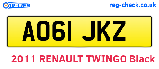 AO61JKZ are the vehicle registration plates.