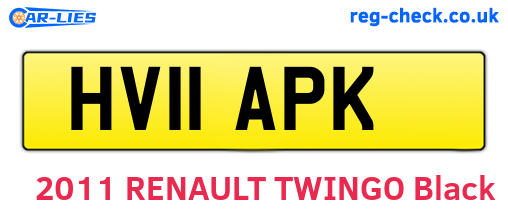 HV11APK are the vehicle registration plates.