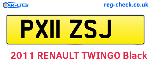 PX11ZSJ are the vehicle registration plates.