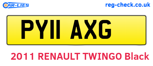 PY11AXG are the vehicle registration plates.