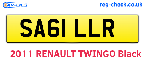 SA61LLR are the vehicle registration plates.