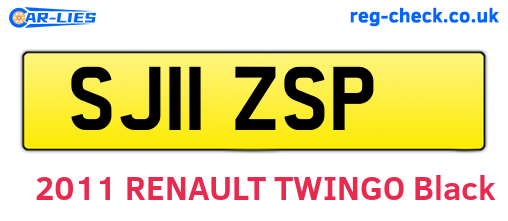SJ11ZSP are the vehicle registration plates.