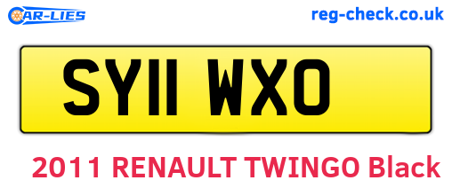 SY11WXO are the vehicle registration plates.
