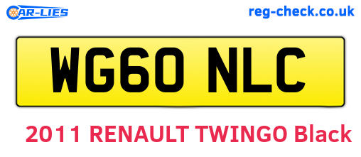 WG60NLC are the vehicle registration plates.