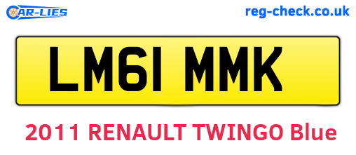 LM61MMK are the vehicle registration plates.