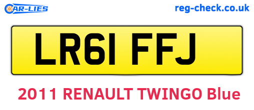 LR61FFJ are the vehicle registration plates.