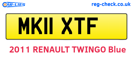 MK11XTF are the vehicle registration plates.