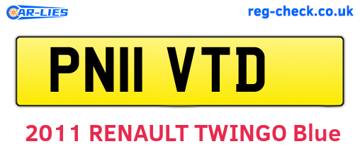 PN11VTD are the vehicle registration plates.