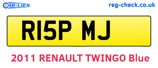 R15PMJ are the vehicle registration plates.