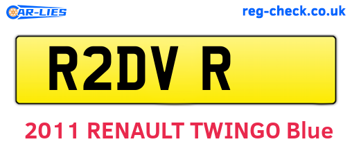 R2DVR are the vehicle registration plates.