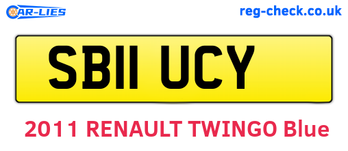 SB11UCY are the vehicle registration plates.