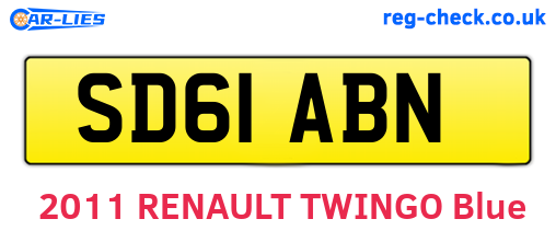 SD61ABN are the vehicle registration plates.