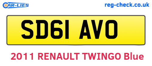 SD61AVO are the vehicle registration plates.