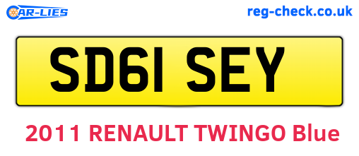 SD61SEY are the vehicle registration plates.