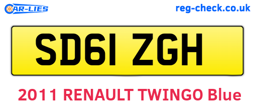 SD61ZGH are the vehicle registration plates.