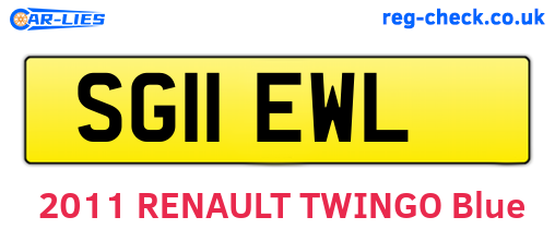 SG11EWL are the vehicle registration plates.